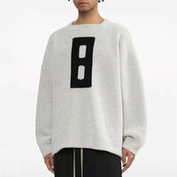 Pulls pour hommes en laine et nylon, tricotés, avec logo personnalisé, design jacquard 12gg, coupe ample, par des fabricants de pulls