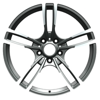 Jantes forgées en aluminium à 5 branches concaves, finition canon de fusil, rayons argent brossé, 19x8.5 pouces, 5x120 PCD, jantes de course OEM 6061-T6