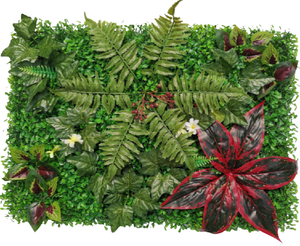 Paneles de pared de césped artificial de PVC respetuosos con el medio ambiente resistentes a los rayos UV, respaldo de pared verde para exteriores de alta simulación, decoración de balcón exótica - Product Image 3