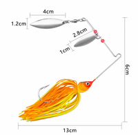 Leurre spinnerbait double lame Willow avec jupe en silicone et jig métallique pour la pêche au bar en eau douce, équipement de pêche, logo personnalisé