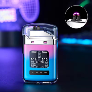 Encendedor portátil recargable por USB, antorcha a prueba de viento de doble arco para acampar al aire libre, nueva pantalla Digital, fumar de plástico clásico - Product Image 4