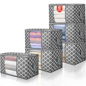 Extra <b>Large</b> Clothes <b>Storage</b> <b>Bags</b> Foldable Blanket <b>Storage</b> and Organization with Reinforced Handles & Zippers for Clothing - Product Image 1
