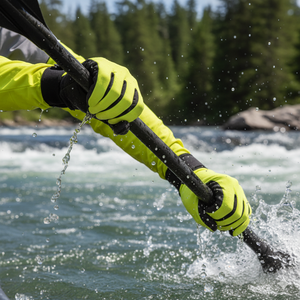 高可见度 OEM 定制滑雪手套 荧光绿 男女通用 防水 分指保暖冬季滑雪手套 - Product Image 3