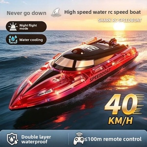 Bateau télécommandé RC pour enfants avec lumières LED, 2,4 GHz, étanche, en résine, pour garçons et filles de 8 à 12 ans - Product Image 2