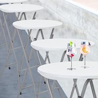 Vente Chaude Tables Hautes de Bar Pliantes en Plastique, Portables, Style Bistro pour Événements Extérieurs, Jardins, Fêtes, Mariages, Maisons et Cocktails Hôteliers