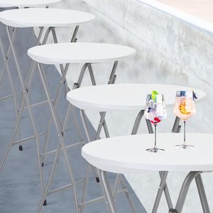 Vente Chaude <span class=keywords><strong>Tables</strong></span> <span class=keywords><strong>Hautes</strong></span> <span class=keywords><strong>de</strong></span> <span class=keywords><strong>Bar</strong></span> Pliantes en Plastique, Portables, Style Bistro pour Événements Extérieurs, Jardins, Fêtes, Mariages, Maisons et Cocktails Hôteliers - Product Image 4