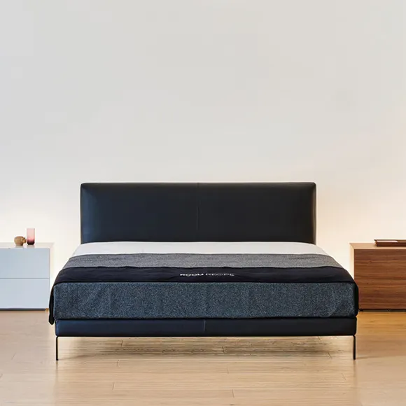 고급 침대 간단한 호텔 침실 가구 현대 사용자 정의 킹 사이즈 퀸 사이즈 화이트 린넨 덮개를 씌운 높은 헤드 보드 침대