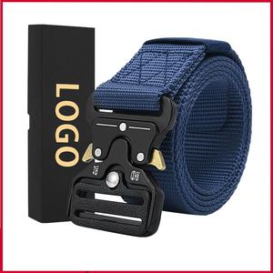 เข็มขัดสานสำหรับผู้ชายเข็มขัดลำลองเข็มขัดยุทธวิธีทำจากซิงค์อัลลอยใหม่ - Product Image 2