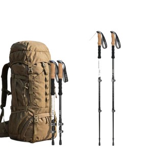 Bâton de trekking Depa en alliage d'aluminium à 3 sections, poignée en liège EVA, bâton de marche multifonctionnel pour la randonnée en plein air - Product Image 2