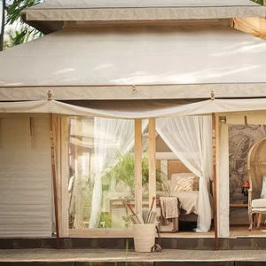 Tente moghole blanche de style romantique indien moderne et élégant pour décoration extérieure en toile pour mariages et fêtes - Product Image 3