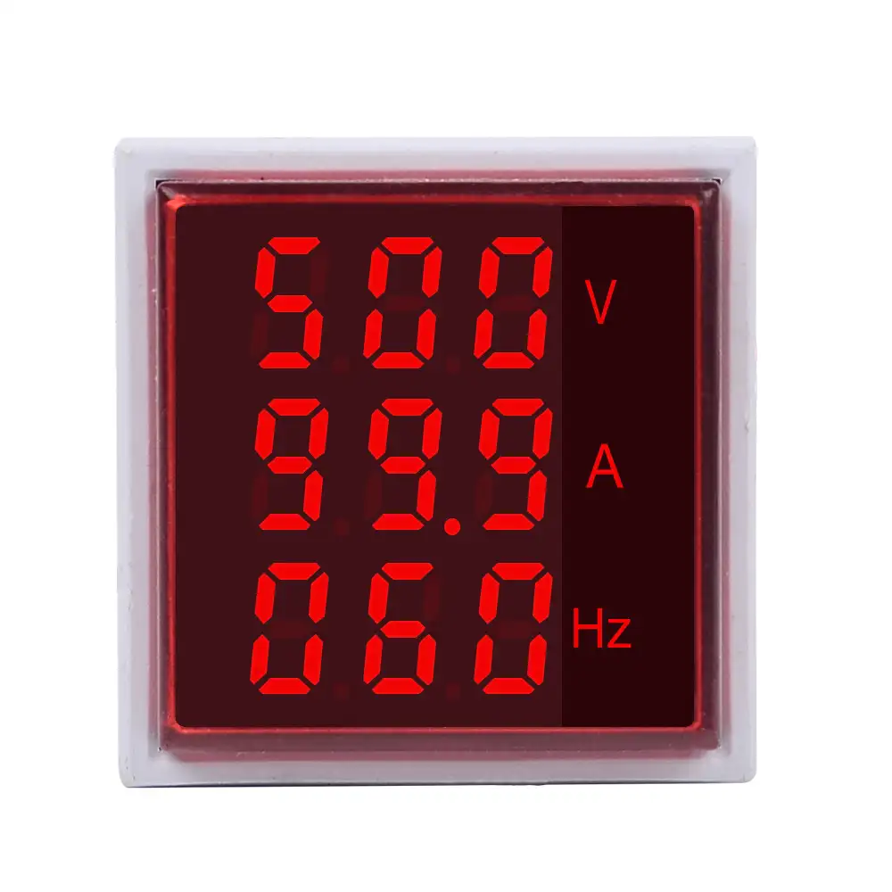 Digitale Led Volt Amp Hz Ac Ampèremeter Voltmeter Huidige Frequentie Voltage Indicator Meter Tester Signaal Lichten 60-500V 100A 20-75Hz