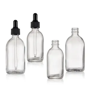 Großhandel 60ml 100ml Klarglas Haars erum ätherische Öl Tropf flasche