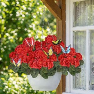 Flor Artificial de Geranio de Seda Resistente a los Rayos UV, Decoración para Primavera, Verano, Jardín, Porche, Boda, Decoración Interior y Exterior - Product Image 6