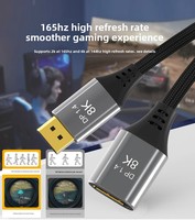 Cable de Extensión DP 8K Macho a Hembra, Versión DP1.4, 4K 144HZ, Adaptador para Computadora HD, para Computadoras Personales