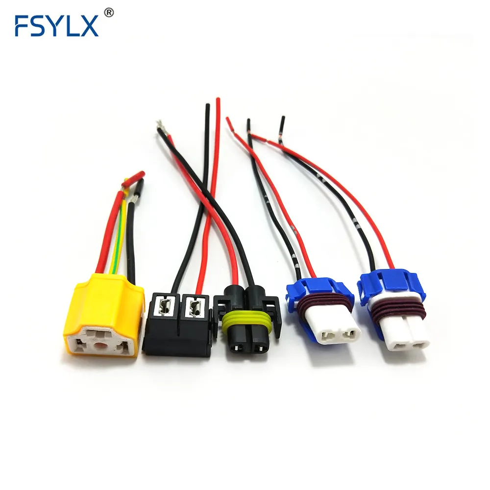 FSYLX Led Bulb Ceramic Holder Car Headlight H4 H7 H8 H9 H11 Ceramic Socket Adapter 9005 9006 Led Fog Light H7 Connector Harness