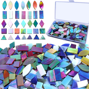 Bán buôn thủy tinh thủ công khảm mảnh tùy chỉnh nhiều màu thủy tinh khảm thủ công Kit số lượng lớn thứ tự hỗn hợp màu nghệ thuật kính màu mảnh - Product Image 5