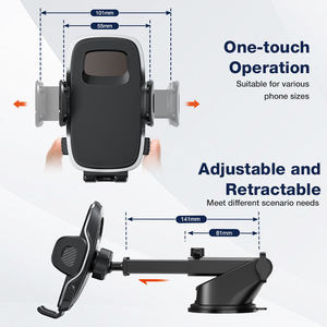 <span class=keywords><strong>Support</strong></span> de <span class=keywords><strong>téléphone</strong></span> de voiture classique réglable à 360° avec ventouse, <span class=keywords><strong>support</strong></span> stable pour tableau de bord, rotation à 270° et appels mains libres - Noir - Product Image 3