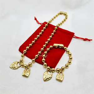 Collier et bracelet HC Ask for <span class=keywords><strong>U</strong></span> Catalog, perles <span class=keywords><strong>de</strong></span> <span class=keywords><strong>50</strong></span> marques <span class=keywords><strong>de</strong></span> bijoux fantaisie, bijoux <span class=keywords><strong>de</strong></span> marque, collier, bijoux, cadenas, amour, clé, cœur - Product Image 1