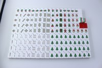 Mahjong américain gravé à 4 couches, édition de Noël 160 tuiles, avec Santa Joker et Tree Bams pour les soirées de fin d'année
