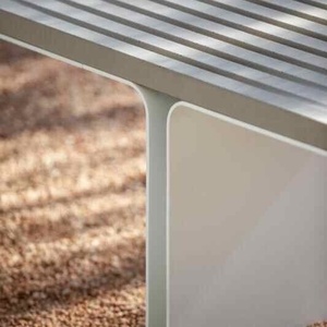 Banc <span class=keywords><strong>de</strong></span> loisirs en teck anti-corrosion en acier inoxydable au design artistique pastoral pour cour, villa, jardin, balcon - Product Image 4