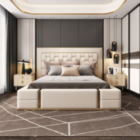 Meubles Foshan vente en gros de meubles de chambre à coucher nordique meubles design lit luxe en bois cuir double king size ensemble de lit meubles