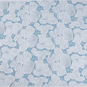 Wholesale Shell Pattern Carved <strong>Lace</strong> <strong>Fabric</strong> for Dress Milk Silk - Product Image 3