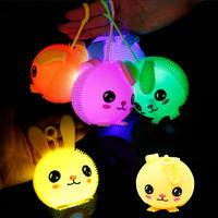LED Leuchtender Quetsch-Hasenball Spielzeug Weiches Entspannungs- und Stressabbau-Spielzeug Niedlicher Leuchtender Hase als Geschenk für Kinder Event-Party-Dekoration
