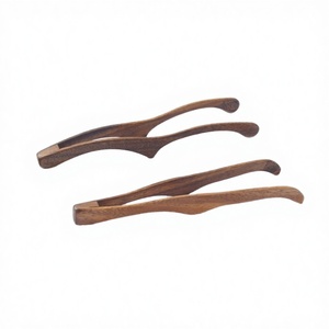 Multi-Purpose Wood Kitchen Utensils Includes BBQ <b>Serving</b> <b>Tongs</b> Salad <b>Tongs</b> Steak Clip Stainless Steel Hand Grip Dishwasher Safe - Product Image 3