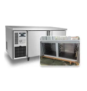 Refrigerador comercial de acero inoxidable con 2 puertas debajo del mostrador, mesa de cocina, nevera, banco de trabajo, refrigerador, congelador bajo encimera