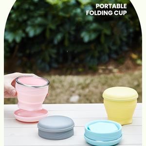 Vente en gros de tasses à eau pliables mignonnes et adorables, tasses Macaron, adaptées à une utilisation en extérieur, tasses compressibles de 180 ml - Product Image 5