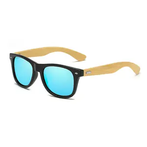 Fashion PC frame UV400 polarized lens cheap bamboo arms photochromic sunglasses 2024