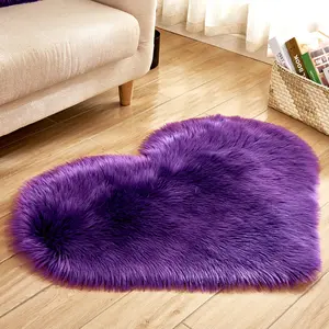 Thiết kế trái tim Lông Rậm Faux Fur Khu Vực Thảm