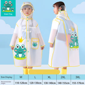 Vente en gros Imperméable pour enfants avec grand chapeau à bord Garçons Filles Sac d'école pour enfants Imperméable Randonnée en plein air Étudiant École <span class=keywords><strong>Cape</strong></span> <span class=keywords><strong>de</strong></span> <span class=keywords><strong>pluie</strong></span> - Product Image 4