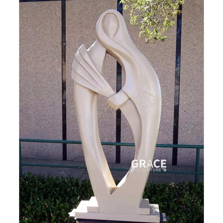 Statua astratta dell'uomo e della donna della vetroresina della scultura della gente dell'abbraccio della resina a grandezza naturale
