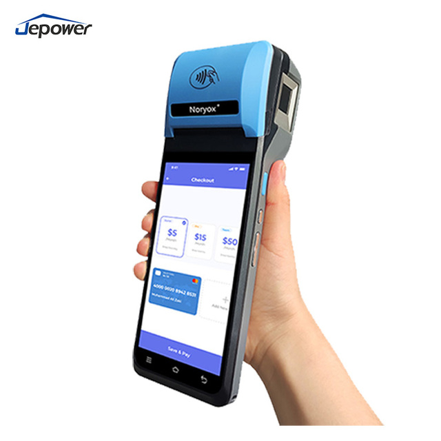 Android NFC Card Reader Bluetooth USB Handheld POS System 58mm Barcode Scanner