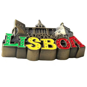 Imán de Refrigerador de Aleación de Zinc - <span class=keywords><strong>Lisboa</strong></span> Portugal, Recuerdo de Viaje con Diseño 3D, Decoración para Refrigerador, Regalo Turístico para <span class=keywords><strong>Viajes</strong></span> - Product Image 2