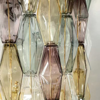 Briques de verre à plumes personnalisées cloison de séparation en cristal solide transparent coloré blocs de verre décoratifs suspendus