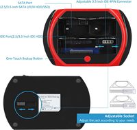 Enclosure esterno a doppio slot per dischi rigidi IDE e SATA |   Hub USB 2.0 e lettore di schede |   Backup con un solo tocco |   PC Mac