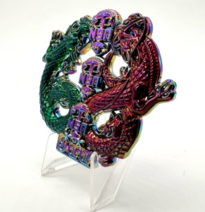 Pièces commémoratives personnalisées en métal avec design 3D, en alliage <span class=keywords><strong>de</strong></span> zinc et émail souple, pour cadeaux d'anniversaire d'organisation - Prix - Product Image 3
