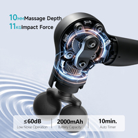 Pistolet de massage portable pour tissus profonds, pistolet de massage musculaire convertible 2 en 1 à long manche