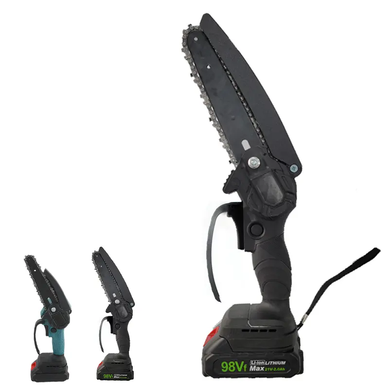New Model 6 inch Portable Non-slip Handle Cordless Battery Display Electric Brushless Chainsaw parkside chainsaw