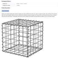 Grillage Gabion Soudé Galvanisé Antirouille pour la Décoration de Jardin, la Protection Contre les Inondations, la Protection des Rivières et l'Ingénierie Routière