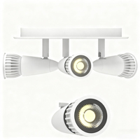 Spot LED Moderne à Trois Têtes Orientables à 180 Degrés, GU10, 5W, Ampoule Remplaçable, Intensité Variable, Montage en Saillie