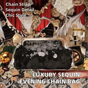 Sac de soirée de luxe pour femme, modèle pochette, type sac, avec détails en strass, idéal pour les banquets - Product Image 2