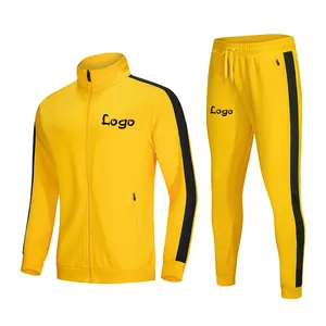 Tuta sportiva a righe personalizzate giacca e pantaloni tuta con strisce laterali tuta a righe laterali nastrate