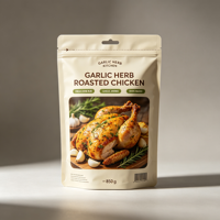 Sachet Doypack laminé imprimé OEM de qualité alimentaire avec fermeture à glissière pour poulet rôti entier et poulet chaud de rôtisserie