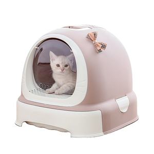 Caja de arena para gatos semiautomática de plástico grande para limpieza de excrementos - Product Image 1
