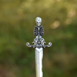 Pasador de Pelo <span class=keywords><strong>con</strong></span> Forma de Espada y Calavera, Estilo Gótico, Brujería, 15 cm - Product Image 2
