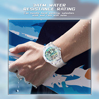 Reloj Mecánico Unisex SKMEI Bozlun BZ188, Movimiento Automático, Correa de Silicona, Caja Transparente de Acrílico, Resistente al Agua 3BAR, Deportivo