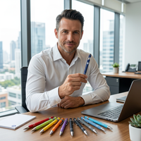 Stylo Bille Métallique Bleu Multifonction Personnalisable avec Logo, Nouveau Stylet Tactile en Métal 2 en 1 – Fabricant Chinois